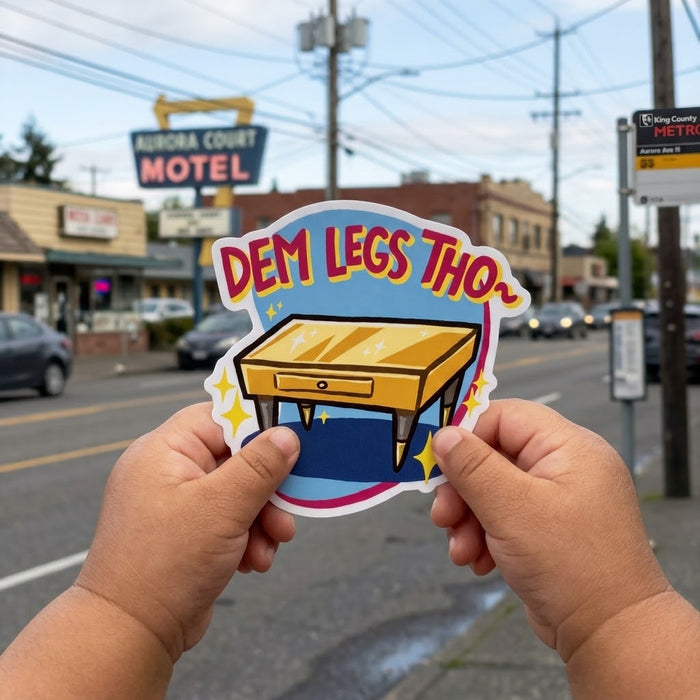 Retro MCM "Dem Legs Tho" Vinyl Die-Cut Sticker