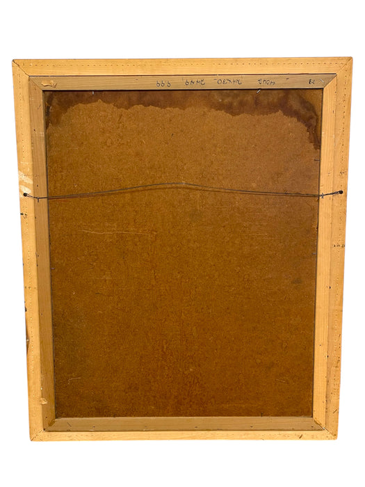 Vintage Mid-Century Modern Figurative Painting "Girl in Blue" Signed Bander