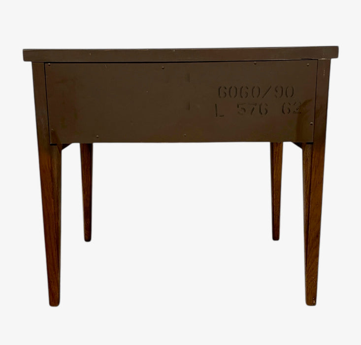 Mid-century modern one-Drawer End Table with Brass tone Handles, 1960s
