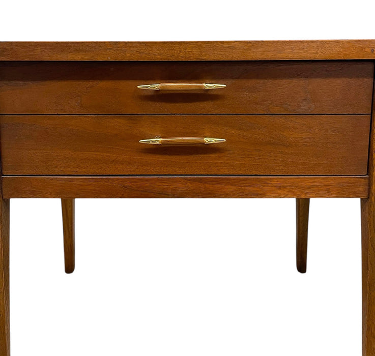 Mid-century modern one-Drawer End Table with Brass tone Handles, 1960s