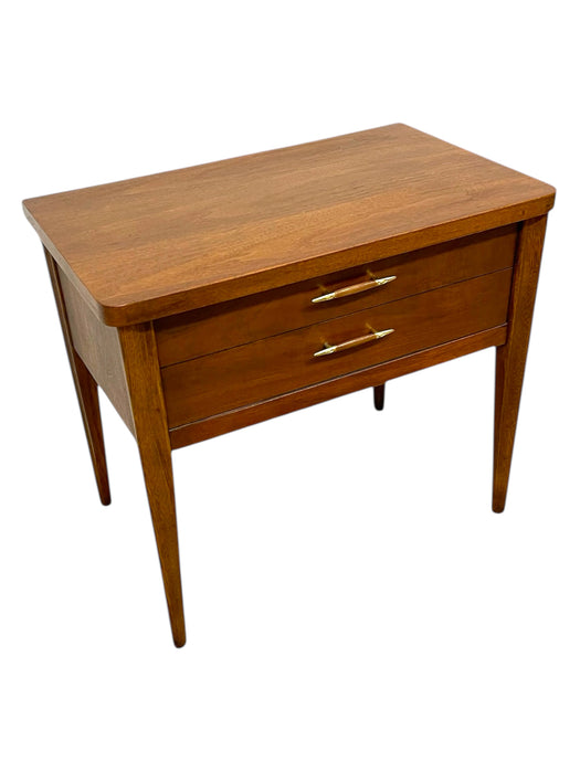 Mid-century modern one-Drawer End Table with Brass tone Handles, 1960s