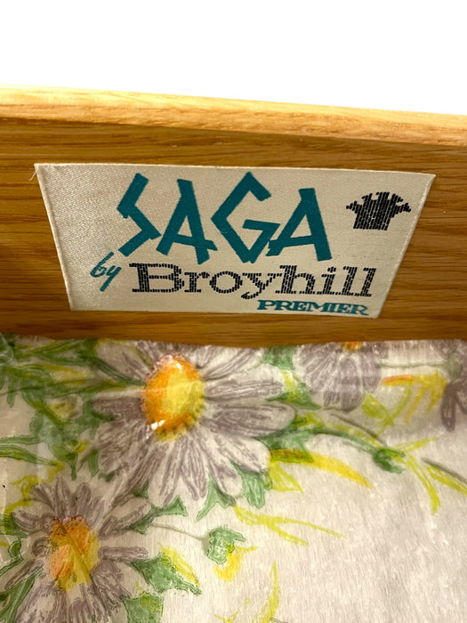 1960s Broyhill Premier "Saga" 3-Piece Bedroom Set - Mid-Century Modern Highboy, 6-Drawer Dresser & Nightstand with Starburst Carvings