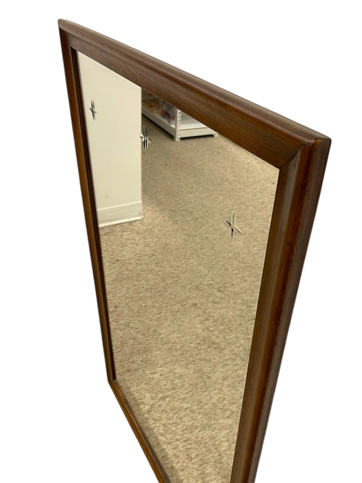 Vintage Mid Century Modern Mirror from Broyhill Saga Collection - Star Etched Pattern