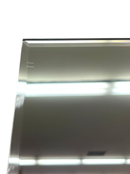 Vintage Mid-Century Modern Rectangular Mirror with Beveled Edge and Metal Clips