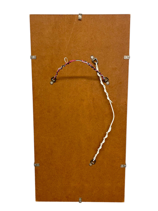 Vintage Mid-Century Modern Rectangular Mirror with Beveled Edge and Metal Clips