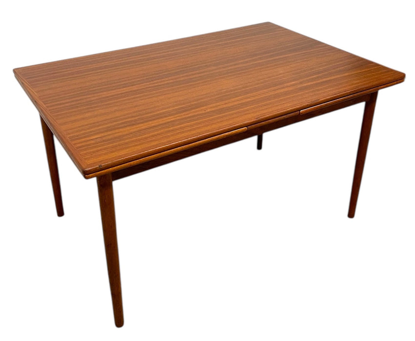 Vintage Danish Mid-century Modern Extendable Dining Table with Slide-Out Leaves