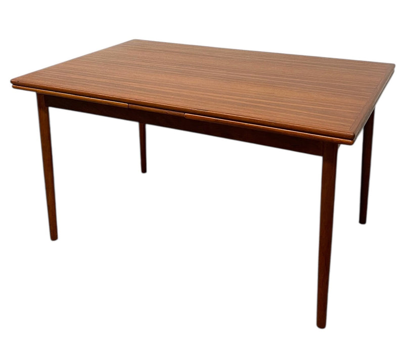 Vintage Danish Mid-century Modern Extendable Dining Table with Slide-Out Leaves
