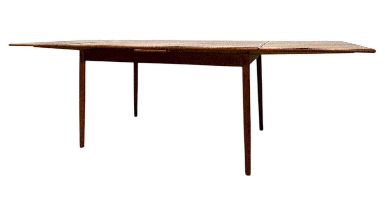 Vintage Danish Mid-century Modern Extendable Dining Table with Slide-Out Leaves