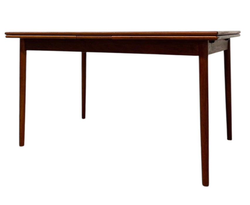 Vintage Danish Mid-century Modern Extendable Dining Table with Slide-Out Leaves