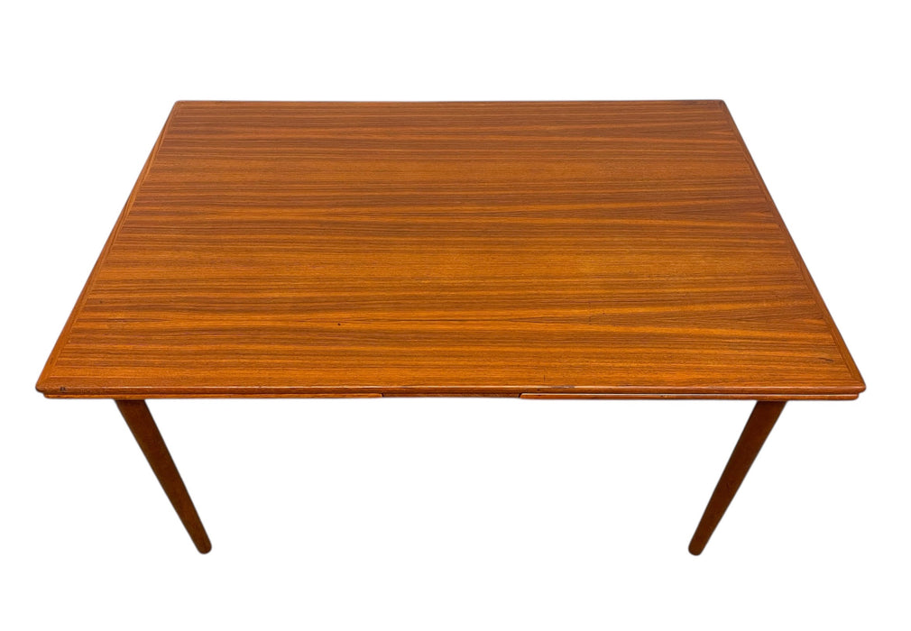 Vintage Danish Mid-century Modern Extendable Dining Table with Slide-Out Leaves