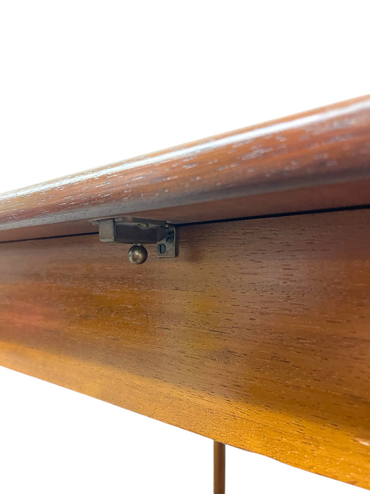 Vintage Danish Modern Expanding Dining Table with Self-storing Leaf