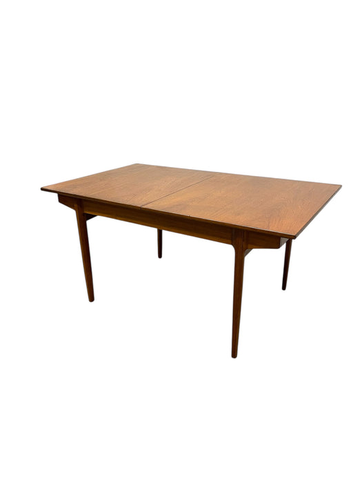 Vintage Danish Modern Expanding Dining Table with Self-storing Leaf
