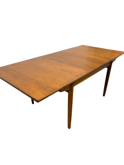 Vintage Danish Modern Expanding Dining Table with Self-storing Leaf