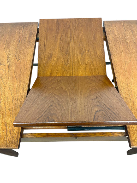 Vintage Danish Modern Expanding Dining Table with Self-storing Leaf
