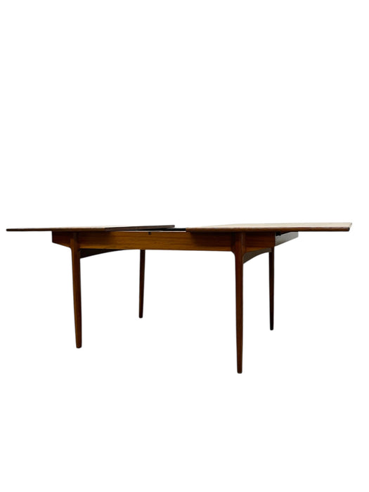 Vintage Danish Modern Expanding Dining Table with Self-storing Leaf