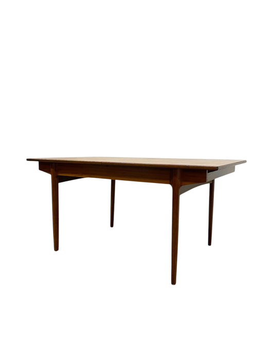Vintage Danish Modern Expanding Dining Table with Self-storing Leaf
