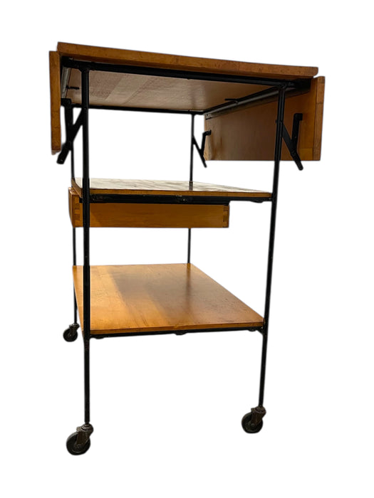 Vintage Paul McCobb Planner Group Drop-Leaf Rolling Cart for Winchendon Furniture