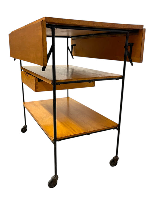 Vintage Paul McCobb Planner Group Drop-Leaf Rolling Cart for Winchendon Furniture
