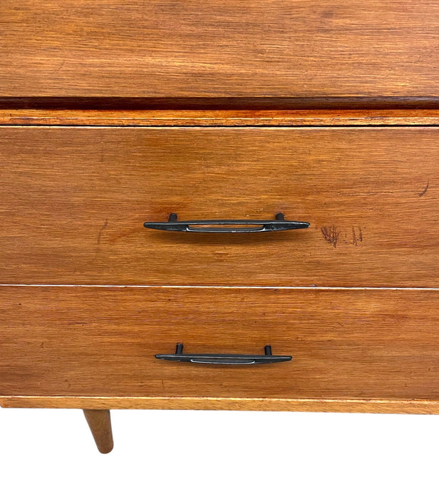 Vintage Mid-Century Modern 12-Drawer Lowboy Dresser on Tapered Legs