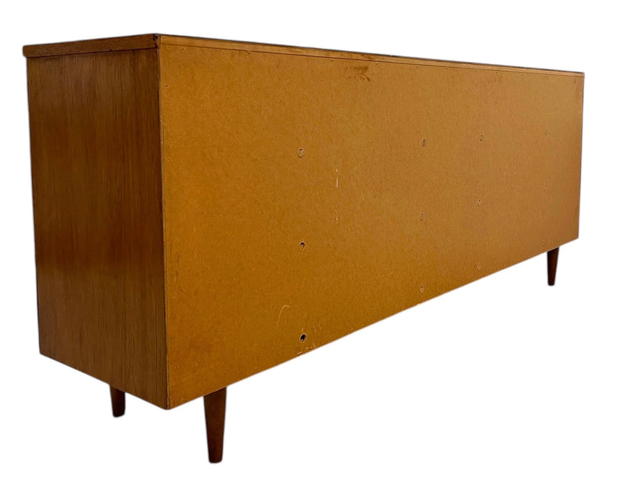 Vintage Mid-Century Modern 12-Drawer Lowboy Dresser on Tapered Legs