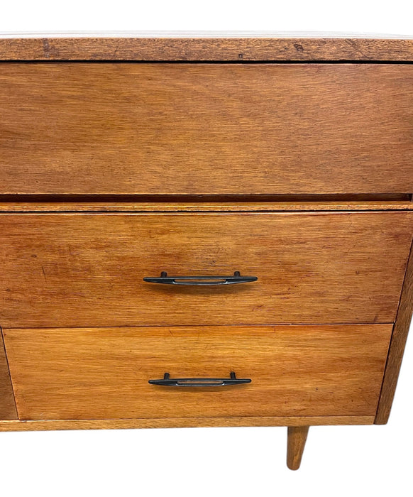 Vintage Mid-Century Modern 12-Drawer Lowboy Dresser on Tapered Legs