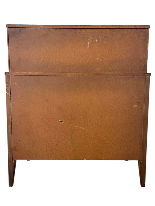 Vintage Mid-Century Modern Highboy Dresser with Sculpted Drawer Fronts