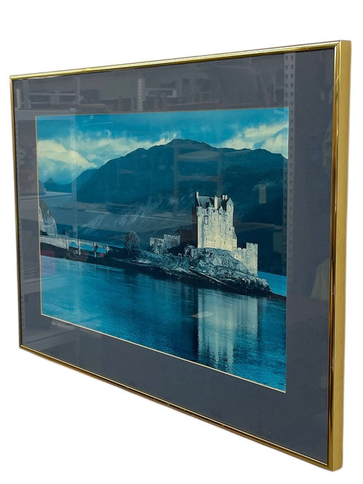 Vintage Framed Landscape Photograph of Castle