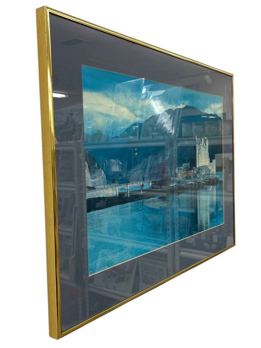 Vintage Framed Landscape Photograph of Castle