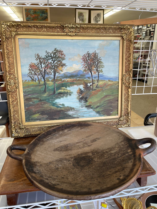 Handcrafted Clay Griddle with Handles -Rustic Earthenware Cooking Pan