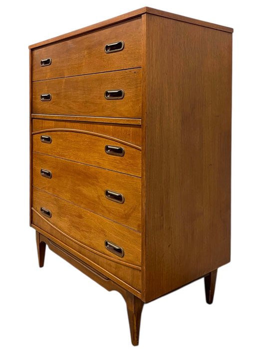 Mid-Century Modern 5-Drawer Highboy Dresser by Hooker Furniture