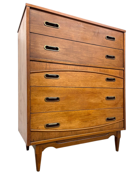 Mid-Century Modern 5-Drawer Highboy Dresser by Hooker Furniture