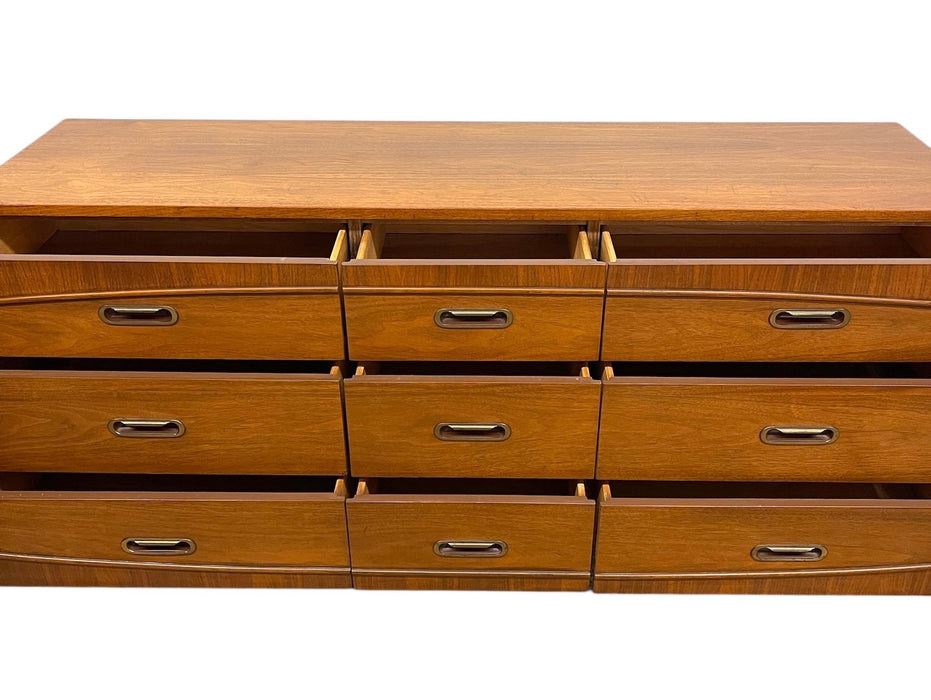 Mid-Century Modern Matching Dresser Set by Hooker Furniture - 9-Drawer Low Dresser & 5-Drawer Highboy