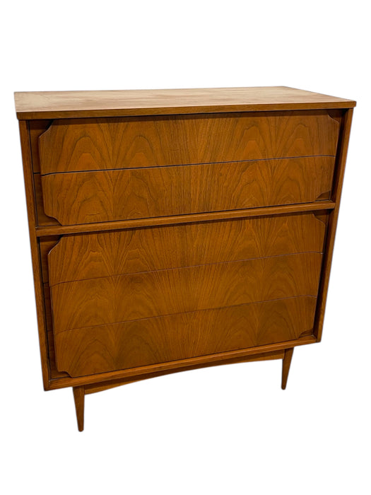Mid-Century Modern Highboy Dresser with Sculpted Drawer Fronts
