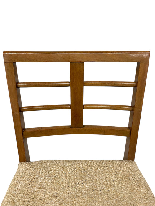 Vintage Mid-Century Modern Dining Chair with Textured Upholstered Seat