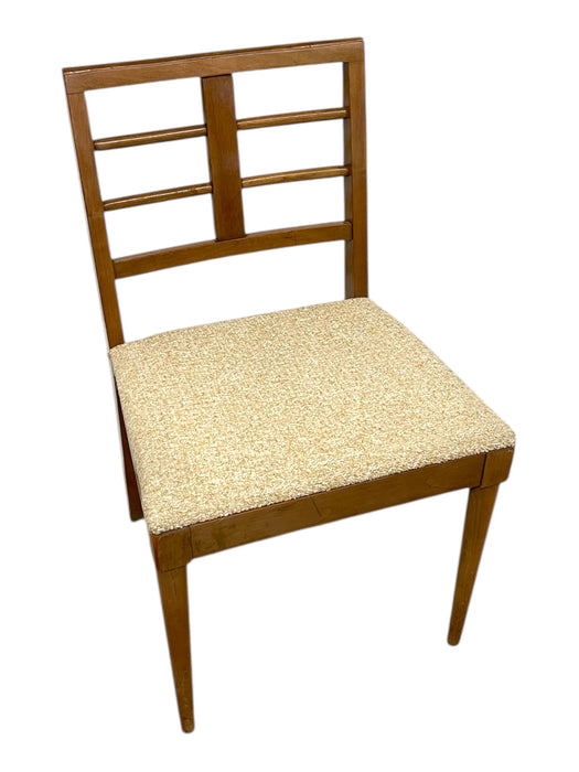 Vintage Mid-Century Modern Dining Chair with Textured Upholstered Seat