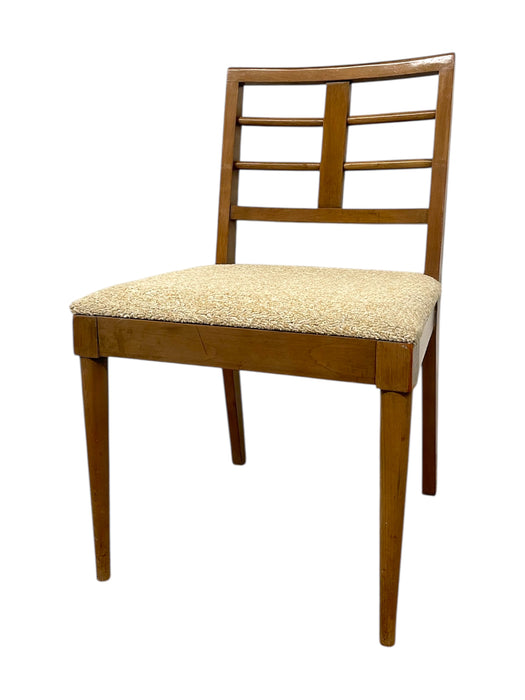 Vintage Mid-Century Modern Dining Chair with Textured Upholstered Seat