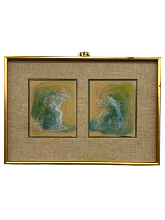 Framed Abstract "Musician Series" by Lorraine Cohn, Signed Artwork