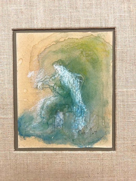 Framed Abstract "Musician Series" by Lorraine Cohn, Signed Artwork