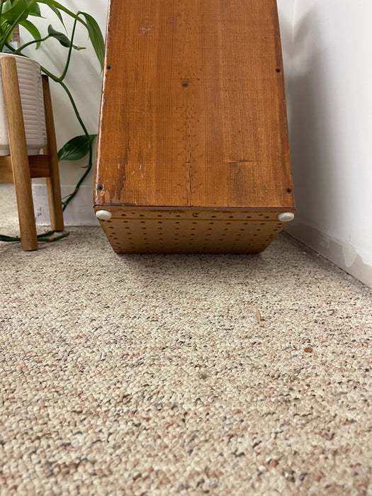 Vintage Handcrafted Wooden Umbrella Stand with Heart Cutout Handles