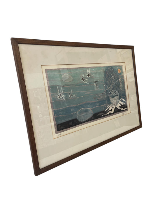 Mid-Century Modern Nautical Silkscreen Print, Signed and Numbered, circa 1950s - Edition 3/100