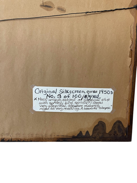 Mid-Century Modern Nautical Silkscreen Print, Signed and Numbered, circa 1950s - Edition 3/100