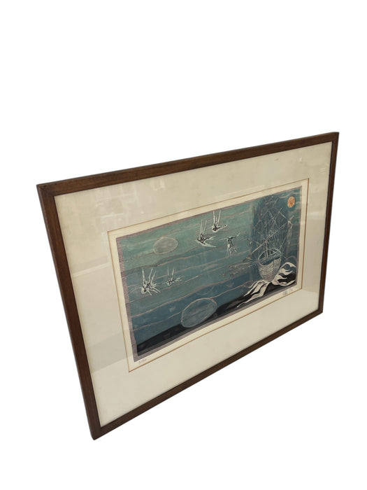Mid-Century Modern Nautical Silkscreen Print, Signed and Numbered, circa 1950s - Edition 3/100