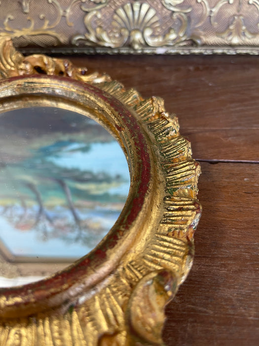Vintage Italian Florentia Possibly Giltwood Rococo Style Wall Mirror, Hand Made in Italy