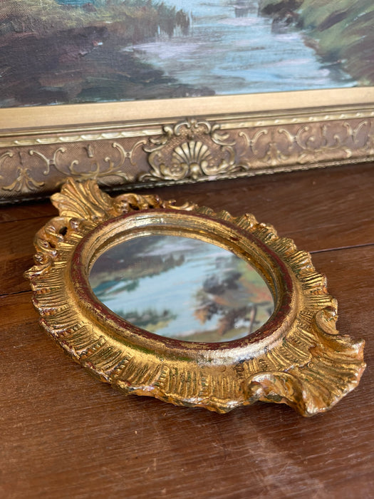 Vintage Italian Florentia Possibly Giltwood Rococo Style Wall Mirror, Hand Made in Italy