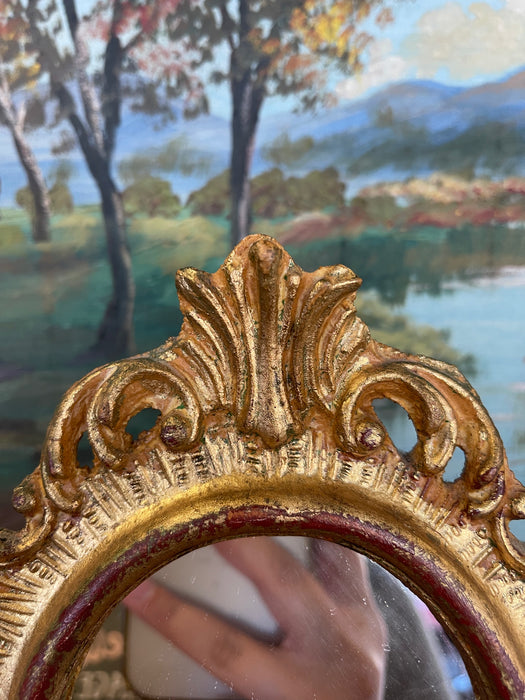 Vintage Italian Florentia Possibly Giltwood Rococo Style Wall Mirror, Hand Made in Italy