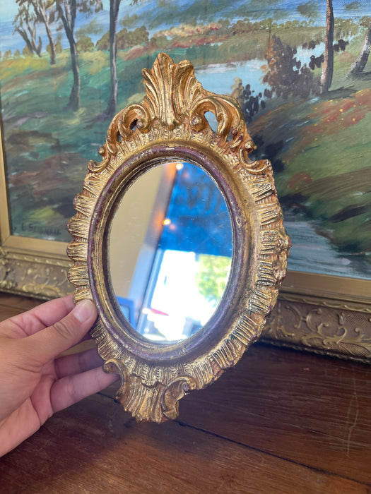 Vintage Italian Florentia Possibly Giltwood Rococo Style Wall Mirror, Hand Made in Italy
