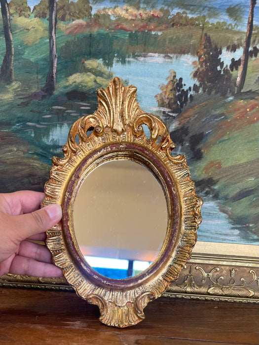 Vintage Italian Florentia Possibly Giltwood Rococo Style Wall Mirror, Hand Made in Italy