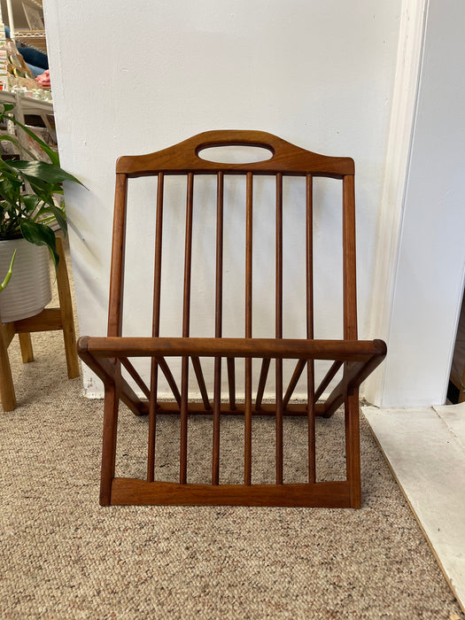 Vintage Mid-Century Modern Solid Walnut Magazine Rack Attributed to Arthur Umanoff