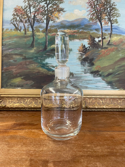 Vintage Clear Glass Apothecary Bottle with Ground Stopper