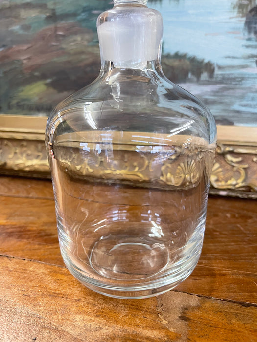 Vintage Clear Glass Apothecary Bottle with Ground Stopper